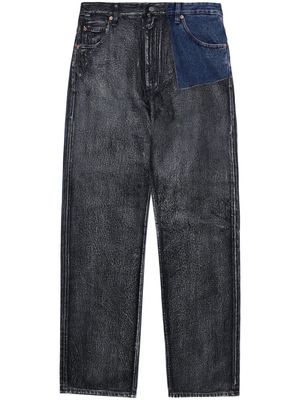 MM6 Maison Margiela panelled mid-rise straight-leg jeans - Grey