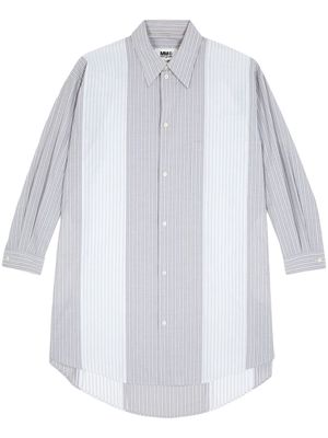 MM6 Maison Margiela panelled pinstripe shirt dress - Grey