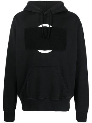 MM6 Maison Margiela patch design cotton hoodie - Black