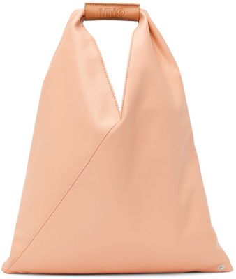 MM6 Maison Margiela Pink Faux-Leather Small Triangle Tote