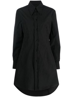 MM6 Maison Margiela pinstripe long-sleeve shirt dress - Black