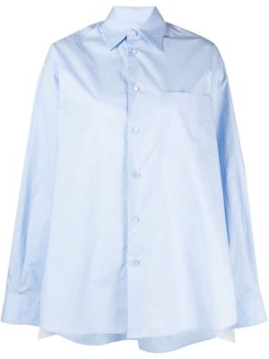 MM6 Maison Margiela pinstripe-panel cotton shirt - Blue