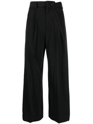 MM6 Maison Margiela pleated high-waist tailored trousers - Black