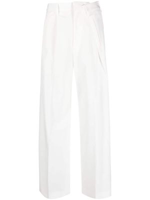 MM6 Maison Margiela pleated high-waist tailored trousers - White