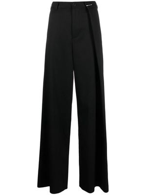 MM6 Maison Margiela pleated high-waist wide-leg trousers - Black