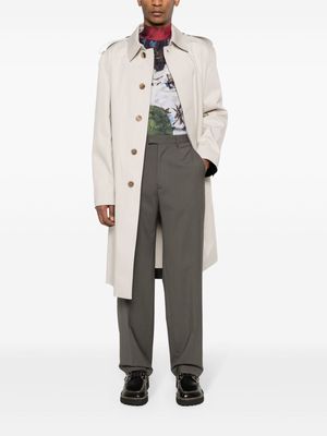 MM6 Maison Margiela pressed-crease straight-leg trousers - Brown