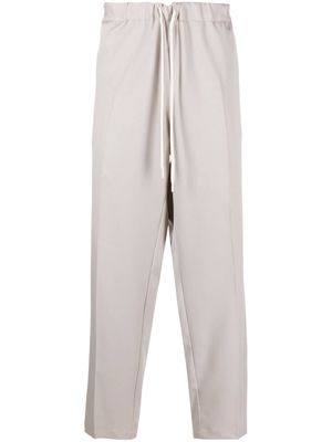 MM6 Maison Margiela pressed-crease twill wide-leg trousers - Grey