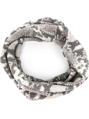 MM6 Maison Margiela python-print infinity scarf - Grey