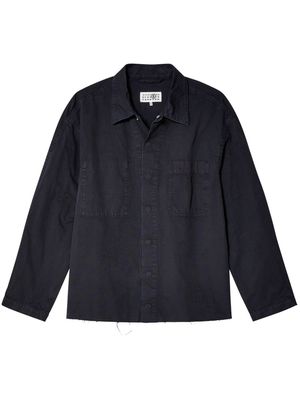 MM6 Maison Margiela raw-hem shirt jacket - Blue