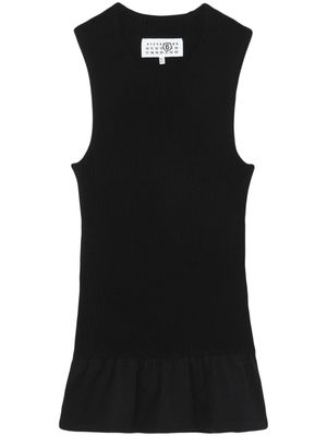 MM6 Maison Margiela rib-knit cotton vest top - Black