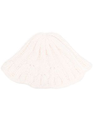 MM6 Maison Margiela ribbed knit bucket hat - Neutrals