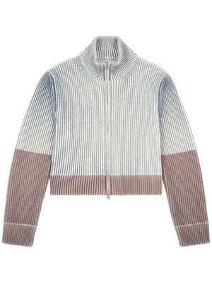 MM6 Maison Margiela ribbed-knit virgin wool-blend cardigan - Neutrals