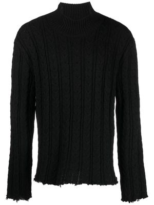 MM6 Maison Margiela roll-neck raw-cut jumper - Black