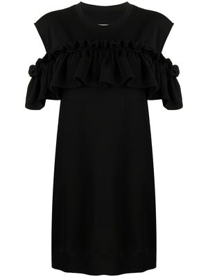MM6 Maison Margiela ruffle-embellished shift dress - Black