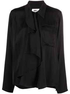 MM6 Maison Margiela ruffled long-sleeve shirt - Black