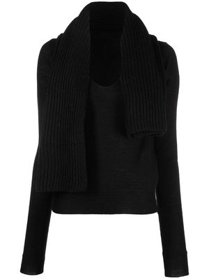 MM6 Maison Margiela scarf-collar detail jumper - Black