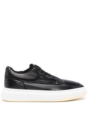 MM6 Maison Margiela shearling-lining patent leather sneakers - Black