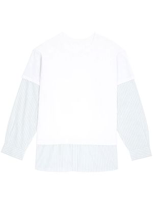 MM6 Maison Margiela shirt-panel cotton T-shirt - White