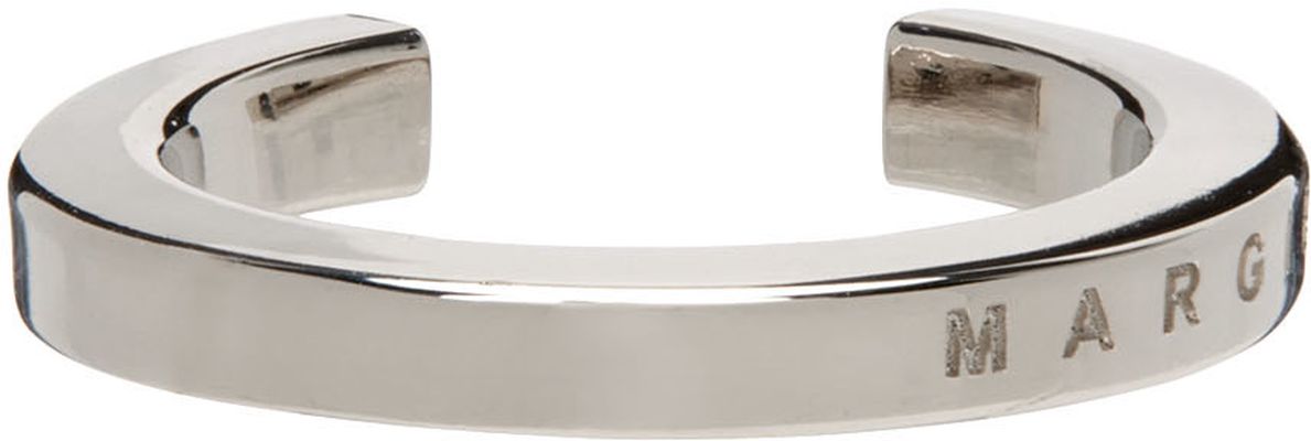 MM6 Maison Margiela Silver Logo Cuff Ring