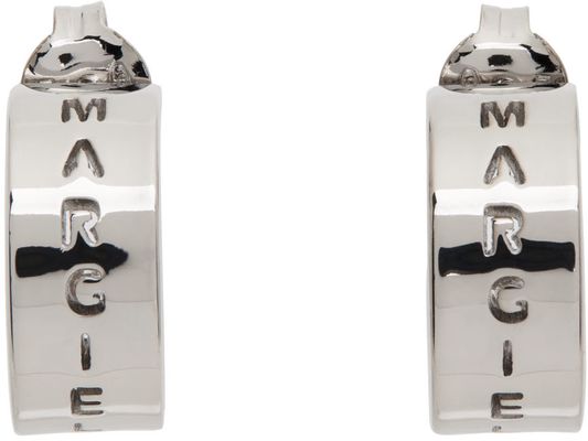 MM6 Maison Margiela Silver Logo Cut-Out Earrings