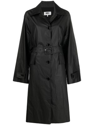 MM6 Maison Margiela single-breasted belted trench coat - Black