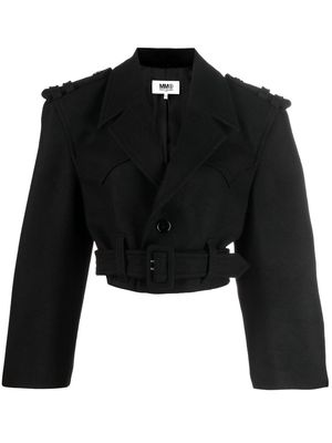 MM6 Maison Margiela single-breasted cropped jacket - Black