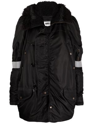 MM6 Maison Margiela Six hooded bomber jacket - Black
