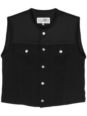 MM6 Maison Margiela sleeveless crepe vest - Black