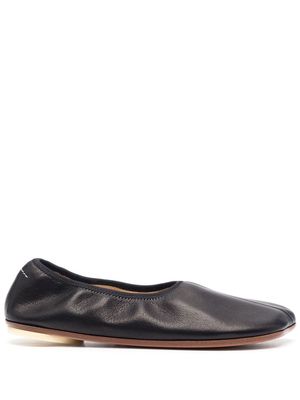 MM6 Maison Margiela slip-on leather slippers - Black
