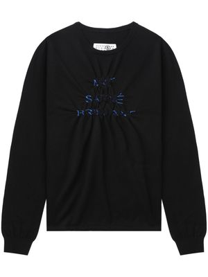 MM6 Maison Margiela slogan-print gathered sweatshirt - Black