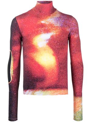 MM6 Maison Margiela space-print roll-neck top - Red