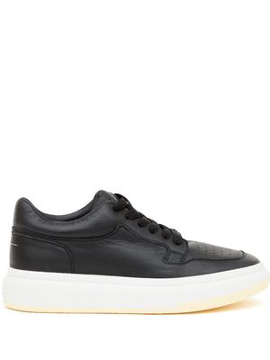 MM6 Maison Margiela square-toe leather low-top sneakers - Black