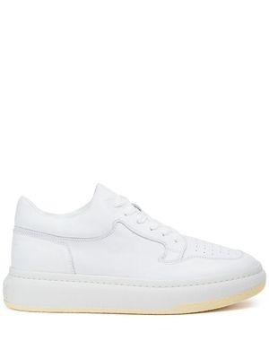 MM6 Maison Margiela square-toe leather low-top sneakers - White