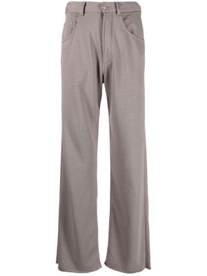 MM6 Maison Margiela straight-leg cotton-jersey trousers - Grey
