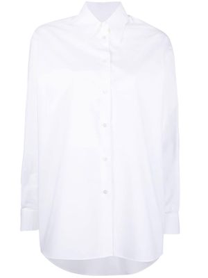 MM6 Maison Margiela straight-point collar long-sleeve shirt - White