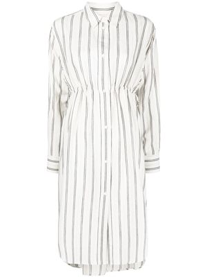 MM6 Maison Margiela striped long-sleeve shirt dress - White