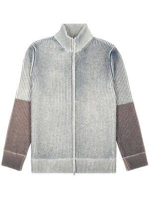 MM6 Maison Margiela striped ribbed-knit cardigan - Brown