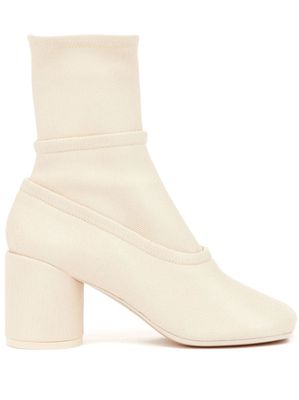 MM6 Maison Margiela Tabi 70mm leather ankle boots - Neutrals