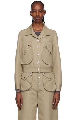 MM6 Maison Margiela Taupe Paneled Jacket