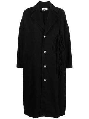 MM6 Maison Margiela tie-detail single-breasted coat - Black