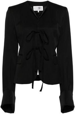 MM6 Maison Margiela tie-fastening crepe blazer - Black