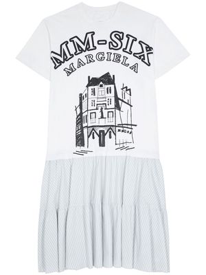 MM6 Maison Margiela tiered T-shirt maxi dress - White