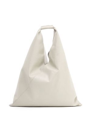 MM6 Maison Margiela Triangle leather tote - White