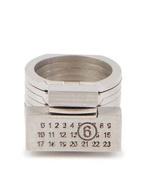 MM6 Maison Margiela Tubing logo-engraved ring - Silver