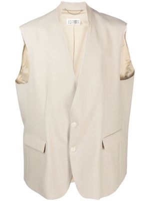MM6 Maison Margiela V-neck button-fastening waistcoat - Neutrals