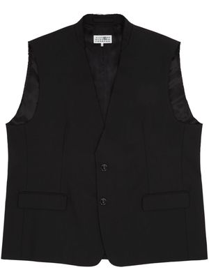 MM6 Maison Margiela V-neck button-up vest - Black