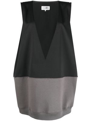 MM6 Maison Margiela V-neck panelled minidress - Black
