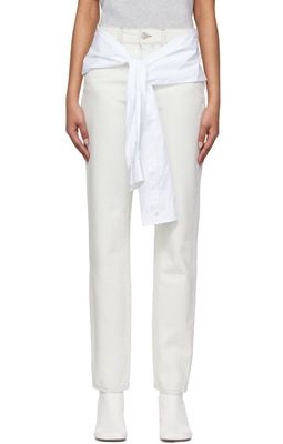 MM6 Maison Margiela White Hanging Sleeve Jeans