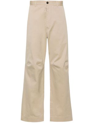 MM6 Maison Margiela wide-leg twill chino trousers - Neutrals