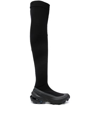 MM6 Maison Margiela X Salomon thigh-length chunky boots - Black